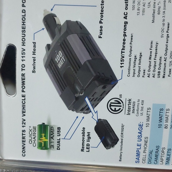 New in Package 100W Dual USB Inverter - Picture 5 of 5